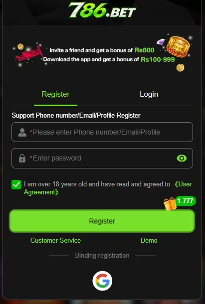786bet game register